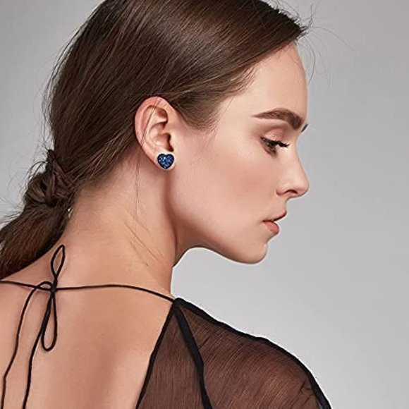 New 32 Pairs Faux Druzy Stud Earrings Stainless Steel Druzy Stud Earring… - Picture 6 of 9